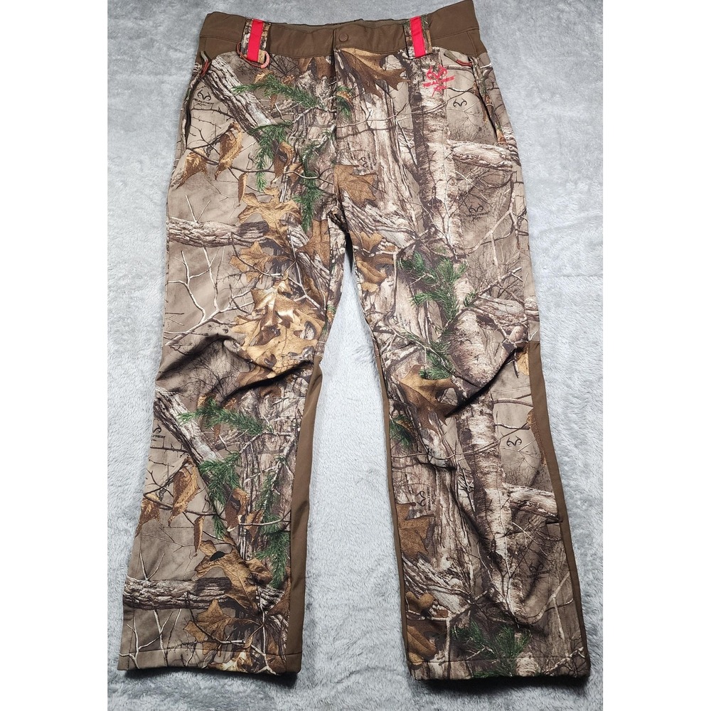 Realtree Xtra Pants Mens XL Camo Fleece Lined Hunting Softshell‎ Outdoor